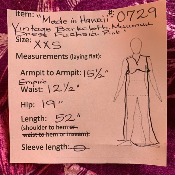 🌺 Vintage Barkcloth Muumuu Maxi-Dress Fuchsia 🌺 - Picture 12 of 12